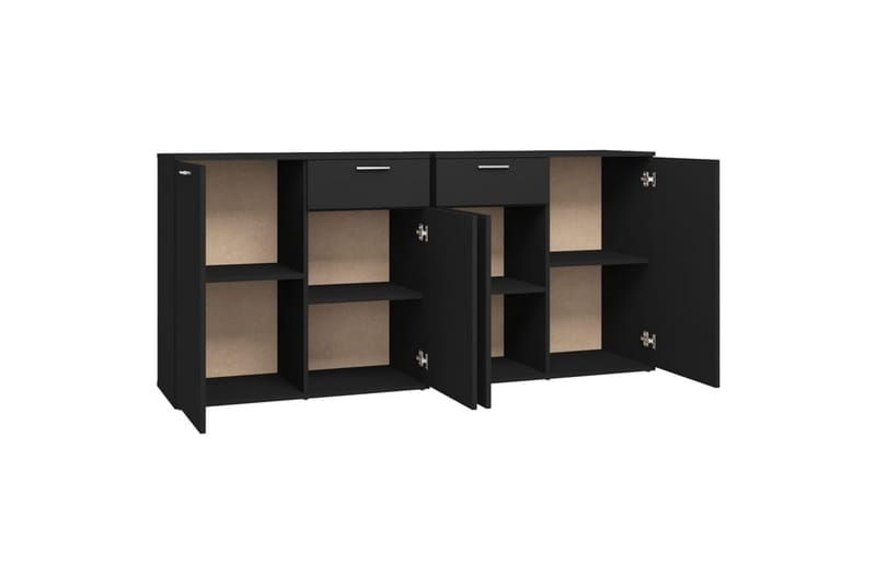 Skjenk svart 160x36x75 cm sponplate - Svart - Oppbevaring - Oppbevaringsmøbler - Sideboard & skjenker