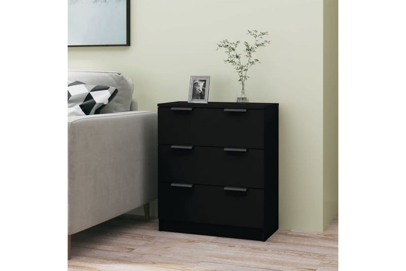 Skjenk svart 60x30x70 cm konstruert tre - Svart - Oppbevaring - Oppbevaringsmøbler - Sideboard & skjenker