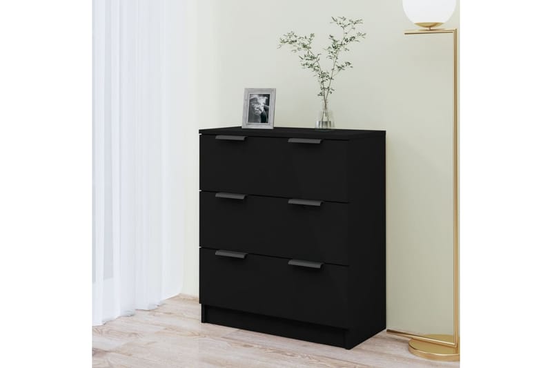 Skjenk svart 60x30x70 cm konstruert tre - Svart - Oppbevaring - Oppbevaringsmøbler - Sideboard & skjenker