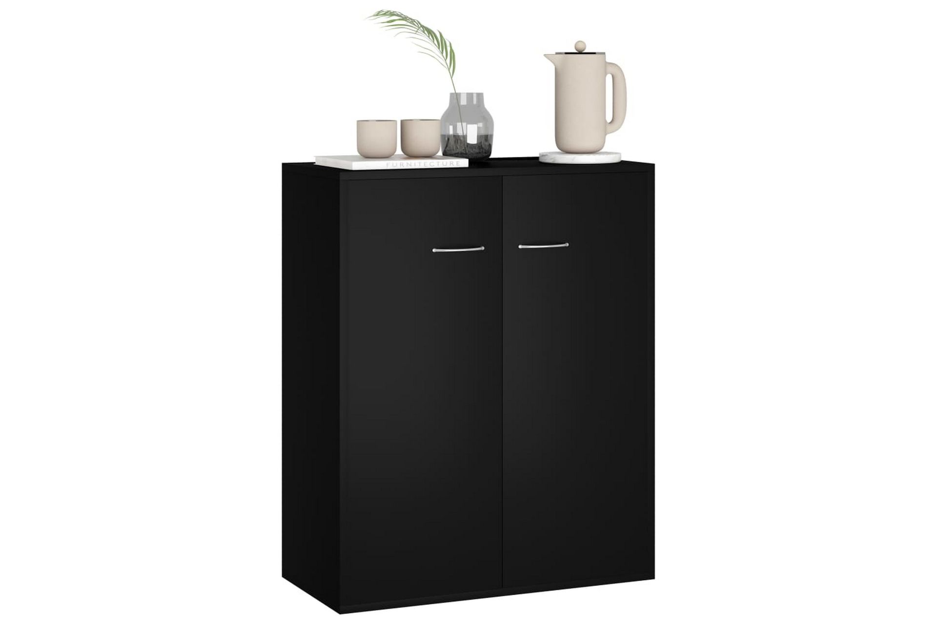 Skjenk svart 60x30x75 cm sponplate - Oppbevaring - Oppbevaringsmøbler - Sideboard & skjenker