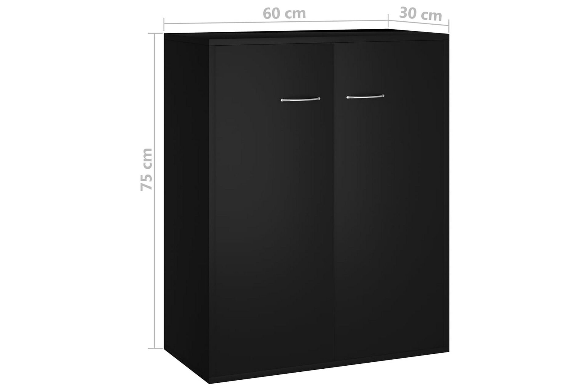 Skjenk svart 60x30x75 cm sponplate - Oppbevaring - Oppbevaringsmøbler - Sideboard & skjenker