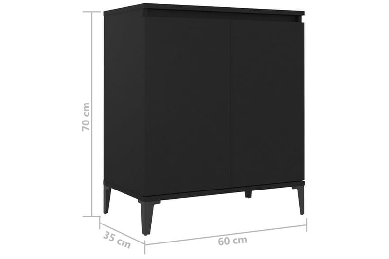 Skjenk svart 60x35x70 cm sponplate - Svart - Sideboard & skjenker