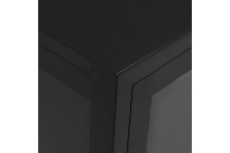 Skjenk svart 70x35x70 cm stål og glass - Svart - Sideboard & skjenker