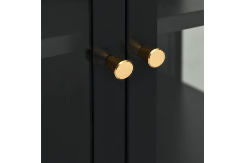 Skjenk svart 70x35x70 cm stål og glass - Svart - Oppbevaring - Oppbevaringsmøbler - Sideboard & skjenker