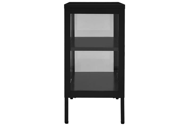 Skjenk svart 70x35x70 cm stål og glass - Svart - Oppbevaring - Oppbevaringsmøbler - Sideboard & skjenker
