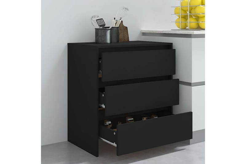 Skjenk svart 70x41x75 cm sponplate - Svart - Oppbevaring - Oppbevaringsmøbler - Sideboard & skjenker