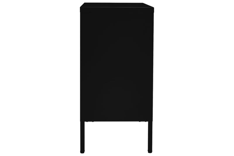 Skjenk svart 75x35x70 cm stål og herdet glass - Svart - Oppbevaring - Oppbevaringsmøbler - Sideboard & skjenker