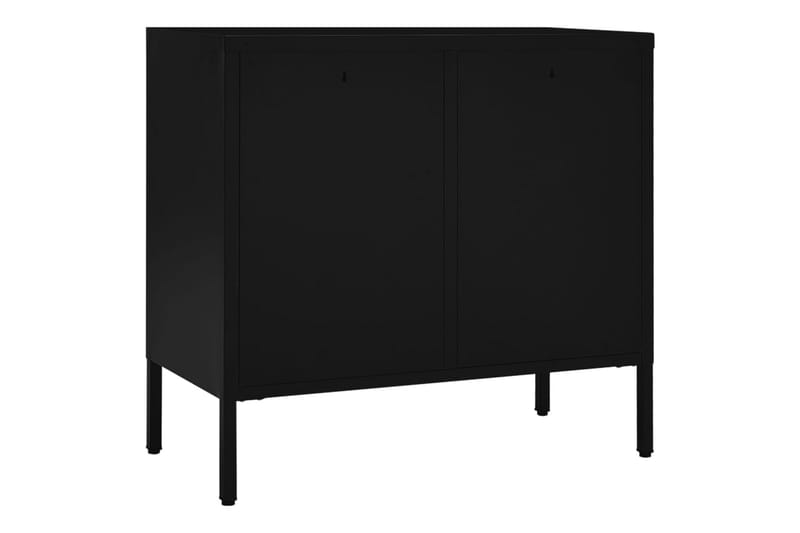 Skjenk svart 75x35x70 cm stål og herdet glass - Svart - Oppbevaring - Oppbevaringsmøbler - Sideboard & skjenker