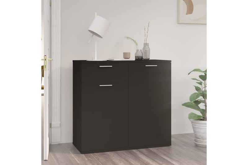 Skjenk svart 80x36x75 cm sponplate - Svart - Oppbevaring - Oppbevaringsmøbler - Sideboard & skjenker
