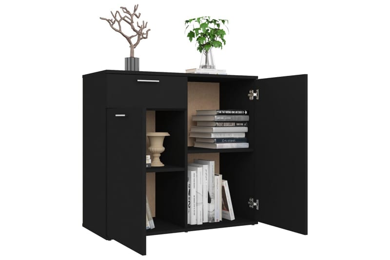 Skjenk svart 80x36x75 cm sponplate - Svart - Oppbevaring - Oppbevaringsmøbler - Sideboard & skjenker