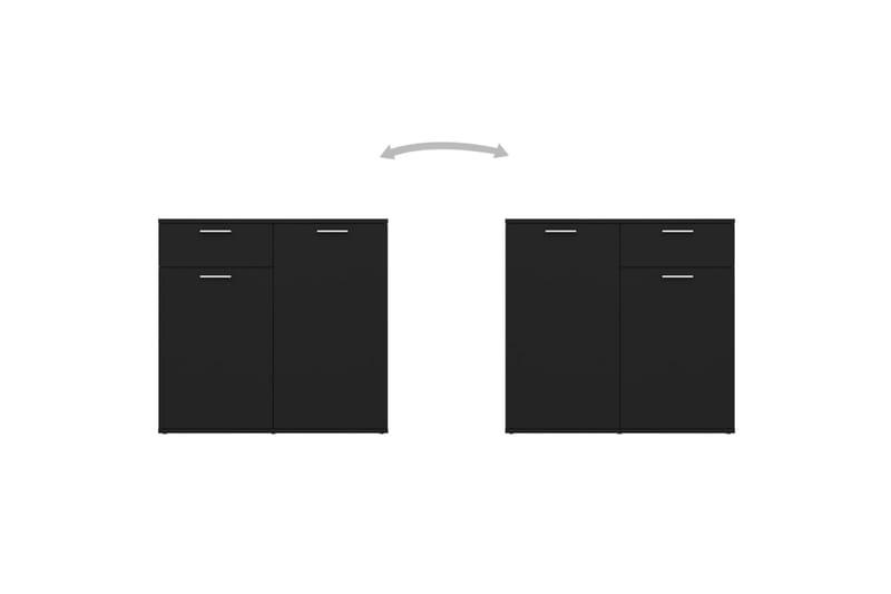 Skjenk svart 80x36x75 cm sponplate - Svart - Oppbevaring - Oppbevaringsmøbler - Sideboard & skjenker
