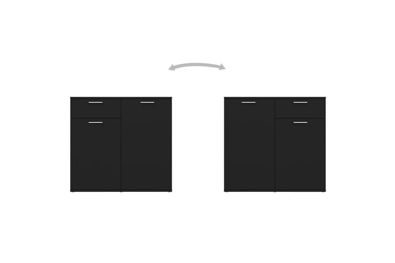 Skjenk svart 80x36x75 cm sponplate - Svart - Sideboard & skjenker
