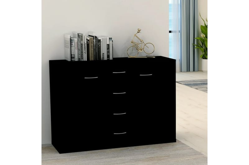 Skjenk svart 88x30x65 cm sponplate - Svart - Oppbevaring - Oppbevaringsmøbler - Sideboard & skjenker