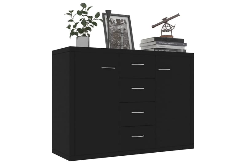 Skjenk svart 88x30x65 cm sponplate - Svart - Oppbevaring - Oppbevaringsmøbler - Sideboard & skjenker
