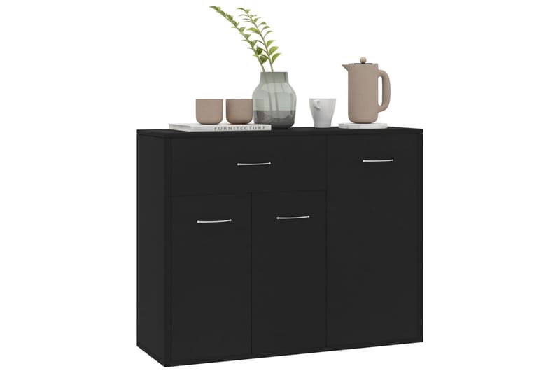 Skjenk svart 88x30x70 cm sponplate - Oppbevaring - Oppbevaringsmøbler - Sideboard & skjenker