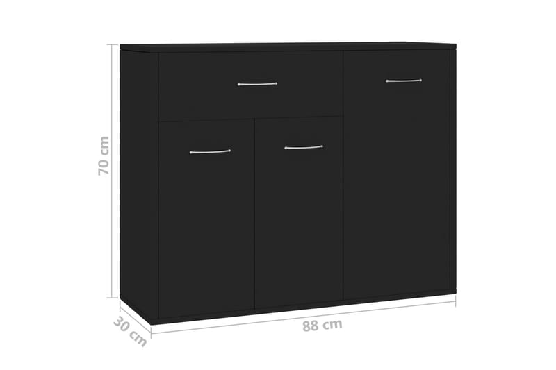 Skjenk svart 88x30x70 cm sponplate - Oppbevaring - Oppbevaringsmøbler - Sideboard & skjenker
