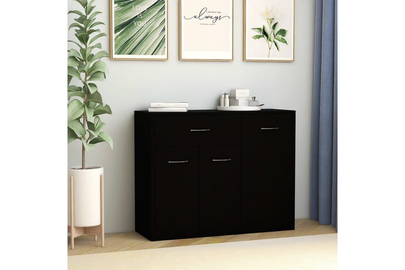 Skjenk svart 88x30x70 cm sponplate - Oppbevaring - Oppbevaringsmøbler - Sideboard & skjenker