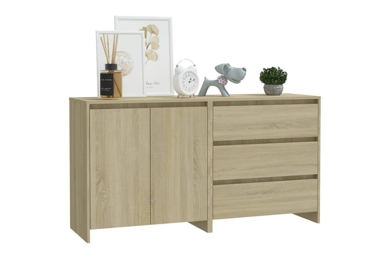 Skjenker 2 stk sonoma eik konstruert tre - Beige - Oppbevaring - Oppbevaringsmøbler - Sideboard & skjenker