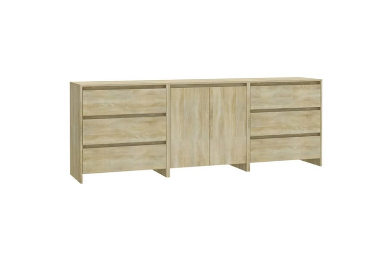 Skjenker 3 stk sonoma eik konstruert tre - Beige - Oppbevaring - Oppbevaringsmøbler - Sideboard & skjenker