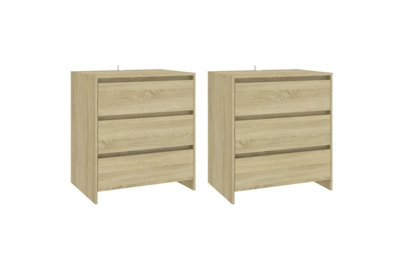Skjenker 3 stk sonoma eik konstruert tre - Beige - Oppbevaring - Oppbevaringsmøbler - Sideboard & skjenker