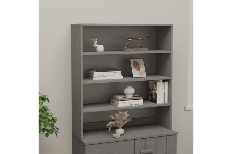 Skjenketopp lysegrå 90x30x100 cm heltre furu - Grå - Oppbevaring - Oppbevaringsmøbler - Sideboard & skjenker