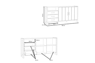 Strumica Sideboard 43x190 cm - Brun/Grå - Oppbevaring - Oppbevaringsmøbler - Sideboard & skjenker