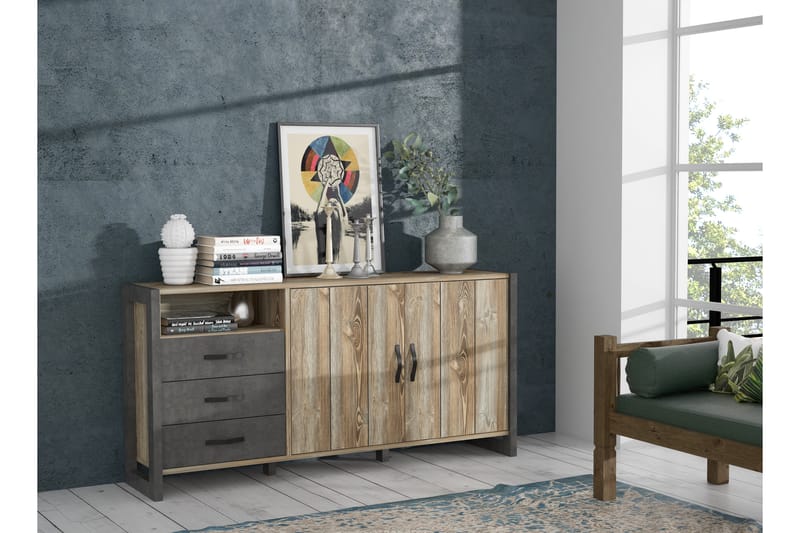 Strumica Sideboard 43x190 cm - Brun/Grå - Oppbevaring - Oppbevaringsmøbler - Sideboard & skjenker