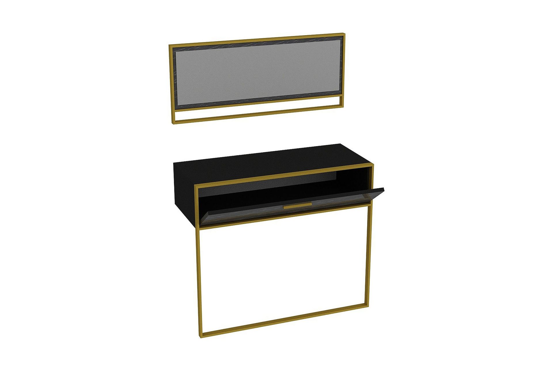 Susia Sideboard 90 cm - Gull|Svart - Oppbevaring - Oppbevaringsmøbler - Sideboard & skjenker