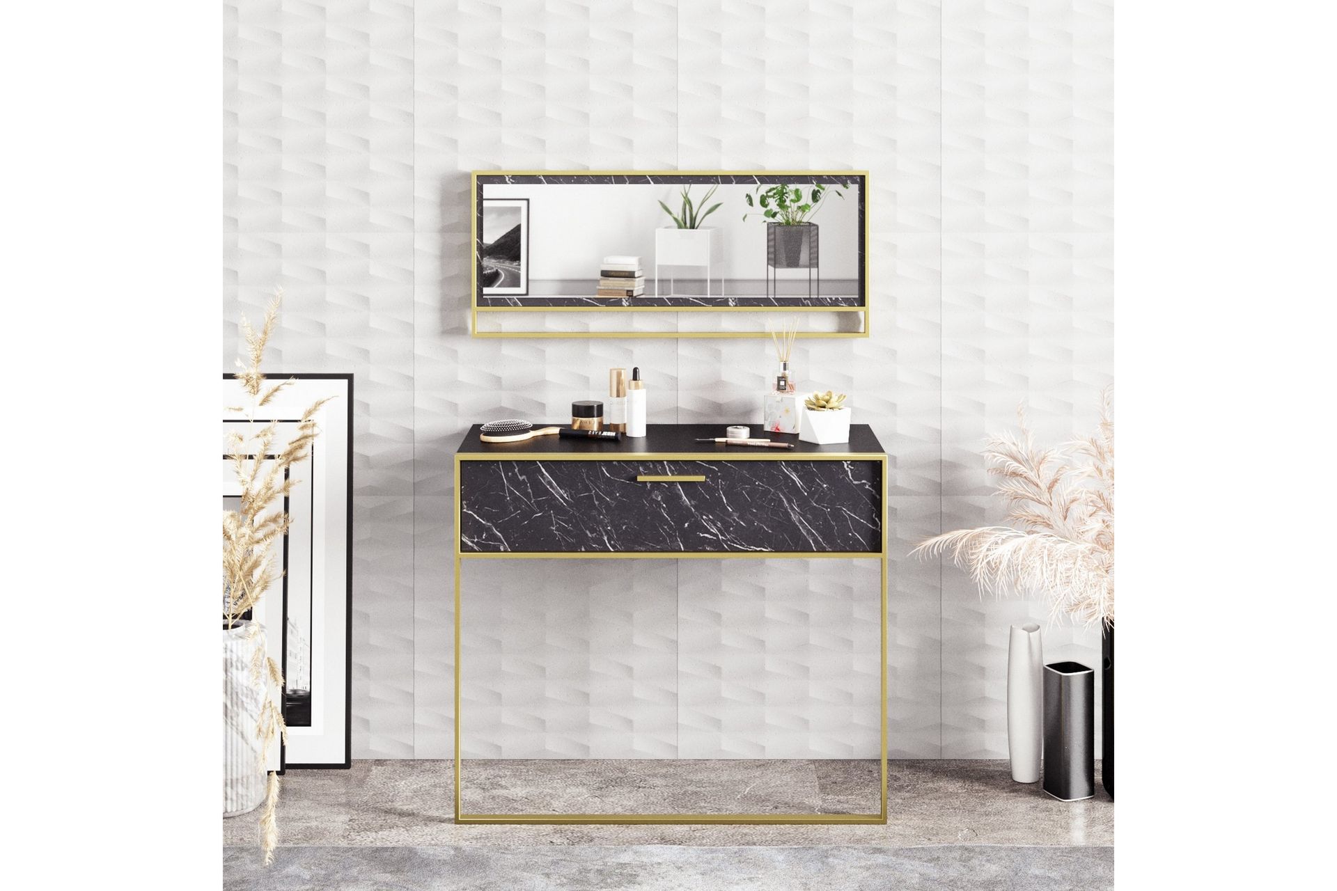 Susia Sideboard 90 cm - Gull|Svart - Oppbevaring - Oppbevaringsmøbler - Sideboard & skjenker