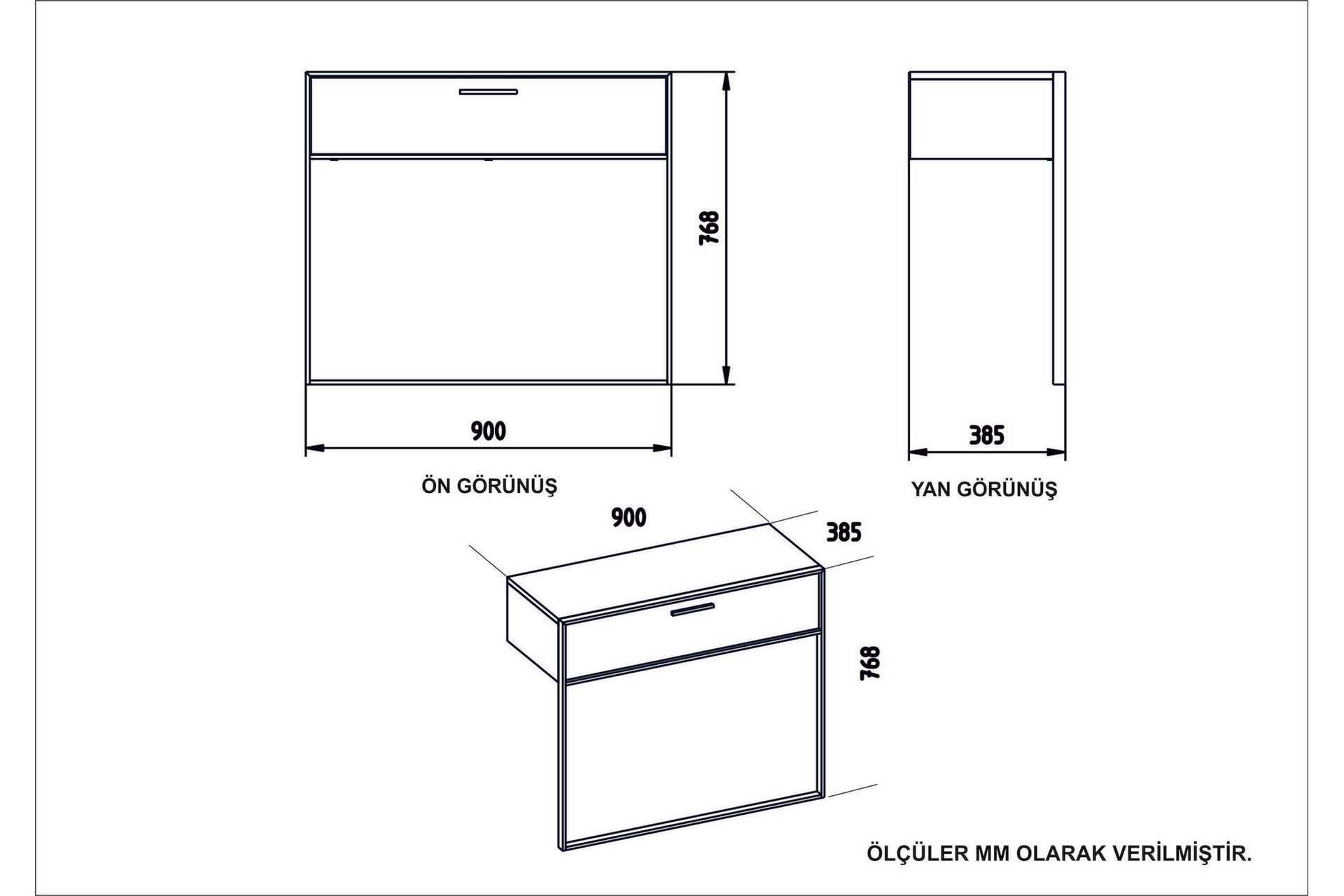Susia Sideboard 90 cm - Gull|Svart - Oppbevaring - Oppbevaringsmøbler - Sideboard & skjenker