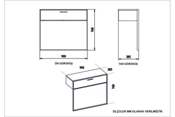 Susia Sideboard 90 cm - Gull|Svart - Oppbevaring - Oppbevaringsmøbler - Sideboard & skjenker