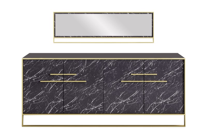 Susia Sidebord 180 cm - Gull|Svart - Oppbevaring - Oppbevaringsmøbler - Sideboard & skjenker