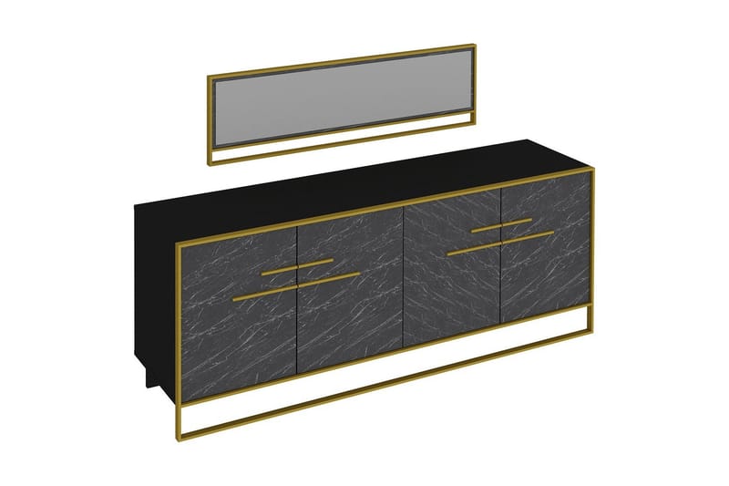 Susia Sidebord 180 cm - Gull|Svart - Oppbevaring - Oppbevaringsmøbler - Sideboard & skjenker