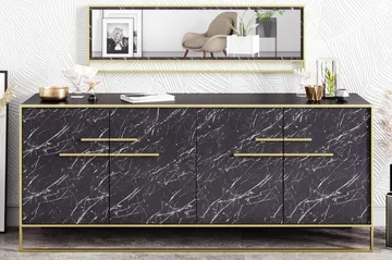 Susia Sidebord 180 cm - Gull/Svart - Oppbevaring - Oppbevaringsmøbler - Sideboard & skjenker