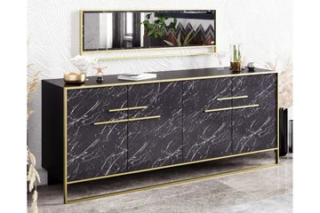 Susia Sidebord 180 cm - Gull/Svart - Oppbevaring - Oppbevaringsmøbler - Sideboard & skjenker