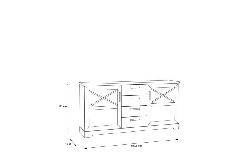 Svetis Sideboard 42x183 cm - Hvit - Oppbevaring - Oppbevaringsmøbler - Sideboard & skjenker