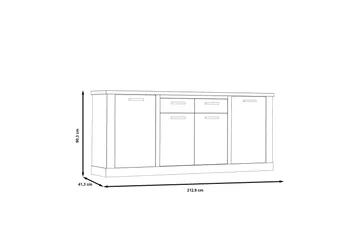 Talebi Skjenk 41x213 cm - Brun / Hvit - Oppbevaring - Oppbevaringsmøbler - Sideboard & skjenker