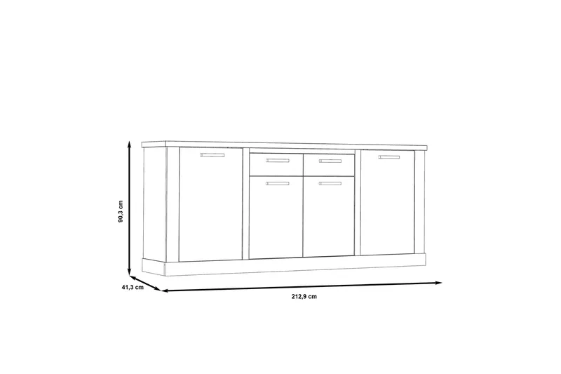 Talebi Skjenk 41x213 cm - Brun / Hvit - Oppbevaring - Oppbevaringsmøbler - Sideboard & skjenker