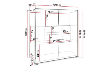 Tessan Skjenk 100 cm - Hvit - Oppbevaring - Oppbevaringsmøbler - Sideboard & skjenker