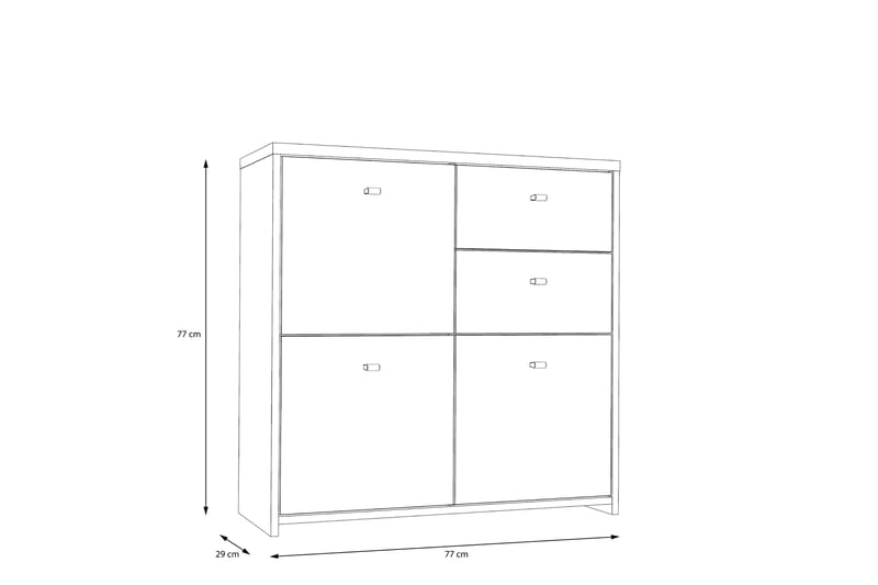 Toledor Skjenk 2 Skuffer 74x77 cm - Brun / Hvit - Oppbevaring - Oppbevaringsmøbler - Sideboard & skjenker
