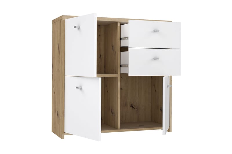 Toledor Skjenk 2 Skuffer 74x77 cm - Brun / Hvit - Oppbevaring - Oppbevaringsmøbler - Sideboard & skjenker