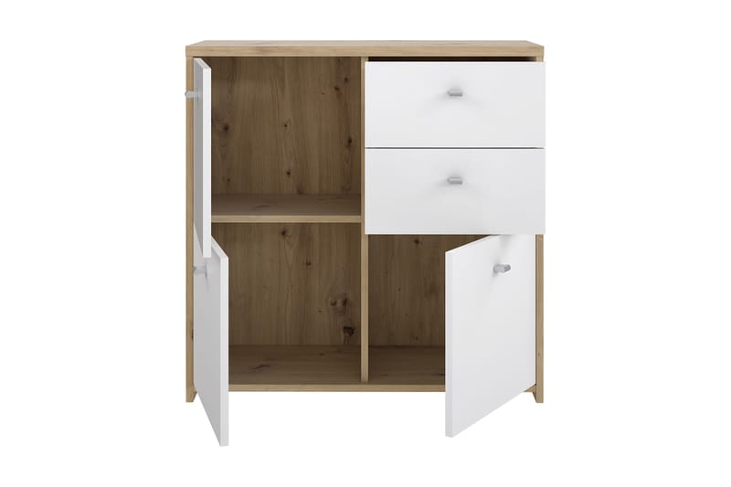 Toledor Skjenk 2 Skuffer 74x77 cm - Brun / Hvit - Oppbevaring - Oppbevaringsmøbler - Sideboard & skjenker