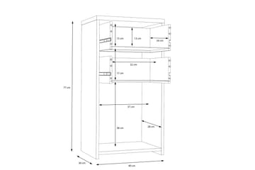 Toledor skjenk 74x40 cm - Brun / Hvit - Oppbevaring - Oppbevaringsmøbler - Sideboard & skjenker