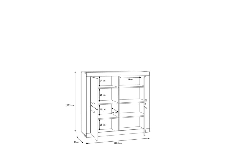 Tolovgrad Sideboard 41x113 cm - Grå/Hvit - Oppbevaring - Oppbevaringsmøbler - Sideboard & skjenker