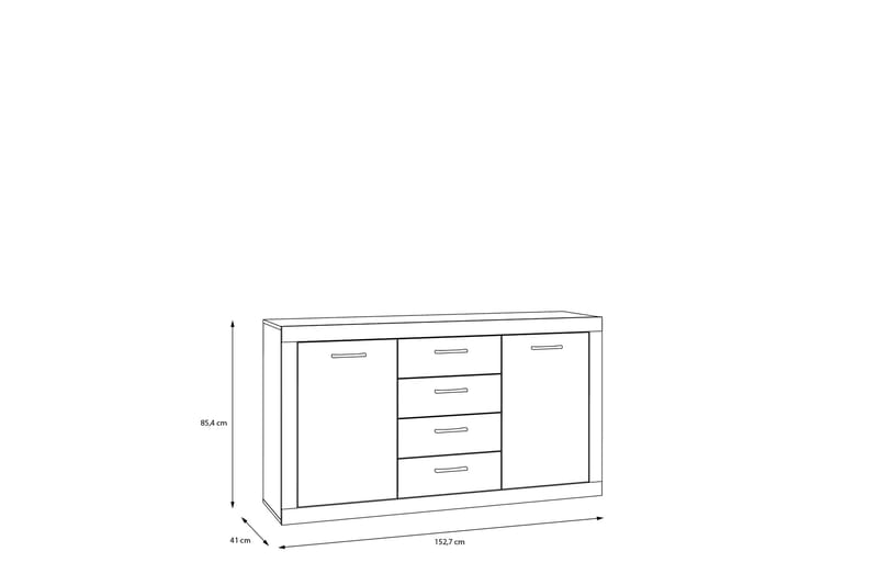 Tolovgrad Sideboard 41x153 cm - Grå/Hvit - Oppbevaring - Oppbevaringsmøbler - Sideboard & skjenker