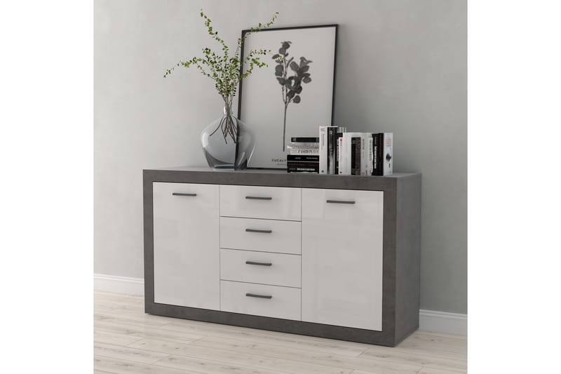 Tolovgrad Sideboard 41x153 cm - Grå/Hvit - Sideboard & skjenker