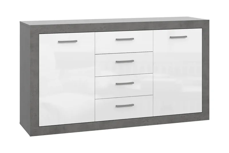 Tolovgrad Sideboard 41x153 cm, Grå/Hvit
