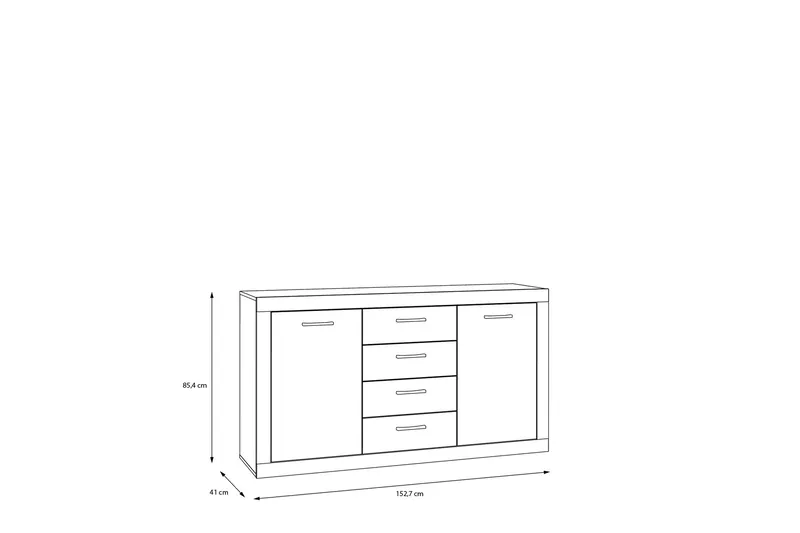 Tolovgrad Sideboard 41x153 cm - Grå/Hvit - Oppbevaring - Oppbevaringsmøbler - Sideboard & skjenker