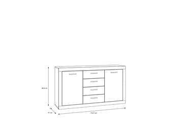 Tolovgrad Sideboard 41x153 cm - Grå/Hvit - Oppbevaring - Oppbevaringsmøbler - Sideboard & skjenker