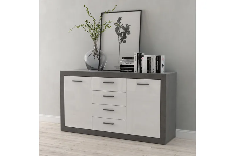 Tolovgrad Sideboard 41x153 cm - Grå/Hvit - Oppbevaring - Oppbevaringsmøbler - Sideboard & skjenker